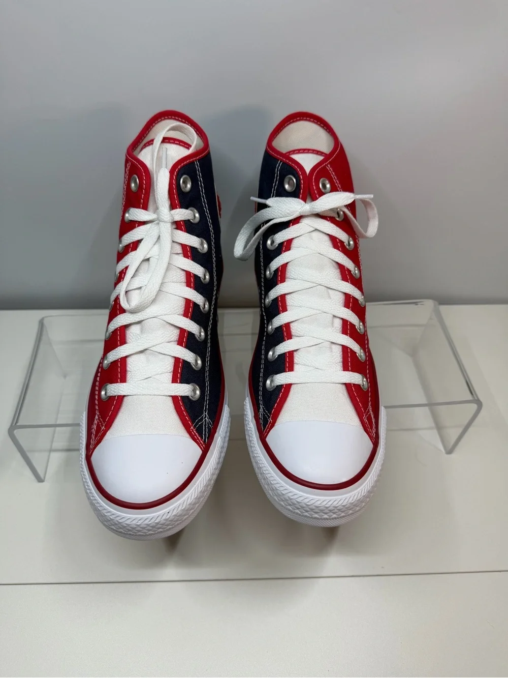 Custom Converse Chuck Taylor All Star High Tops Red Navy Men’s 9 Women’s